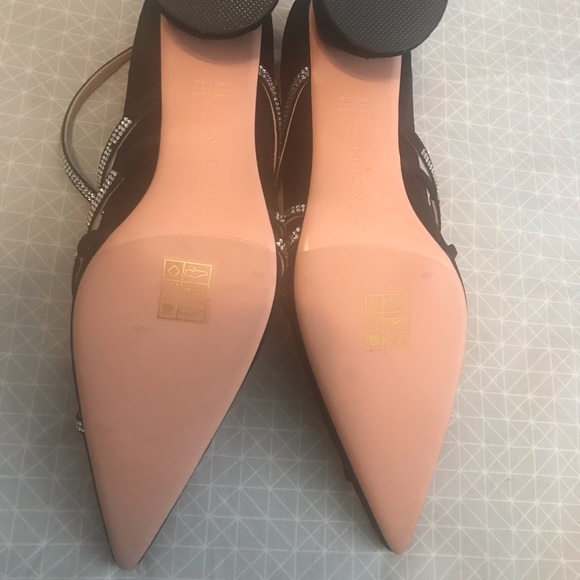 ChinChin Black Velvet Rhinestone Strap Wrapped Heels 37 - Picture 7 of 8